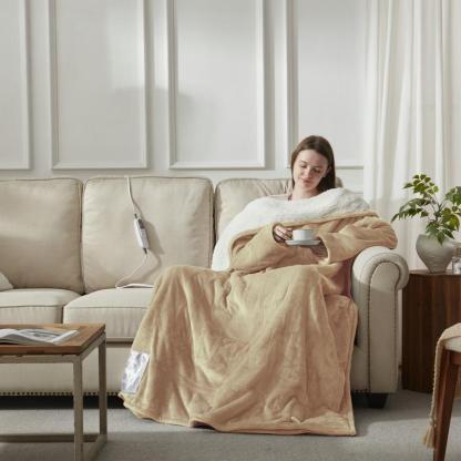 Wearable Heated Blanket – Sleeves, Hood & Foot Pockets