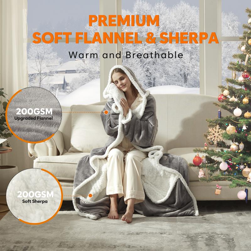 Wearable Heated Blanket – Sleeves, Hood & Foot Pockets