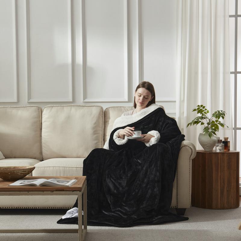 Wearable Heated Blanket – Sleeves, Hood & Foot Pockets