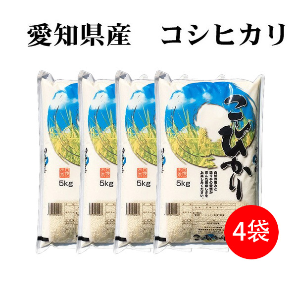 新米 白米 20kg 送料無料 コシヒカリ 5kg×4袋 愛知県産 令和6年産 コシヒカリ 米 20kg 安い 送料無料