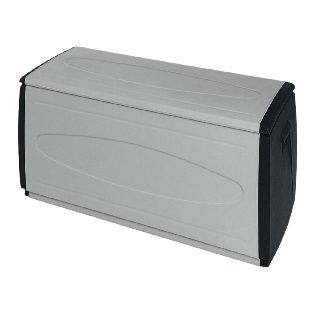 Caja de almacenamiento de plástico con tapa, color gris-leonardmolly.shop