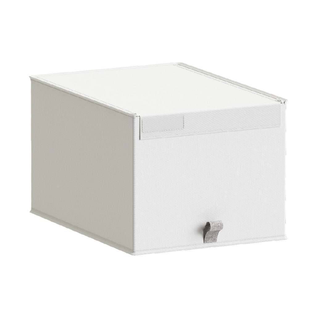 Caja de almacenamiento plegable de tela blanca con tapa y asa-leonardmolly.shop