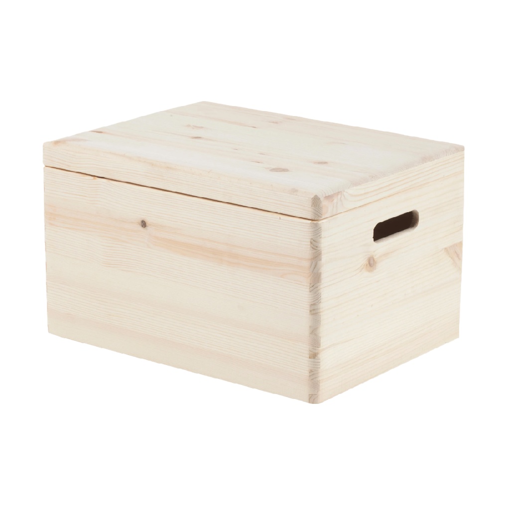 Caja de Almacenamiento de Madera con Tapa y Asas-leonardmolly.shop