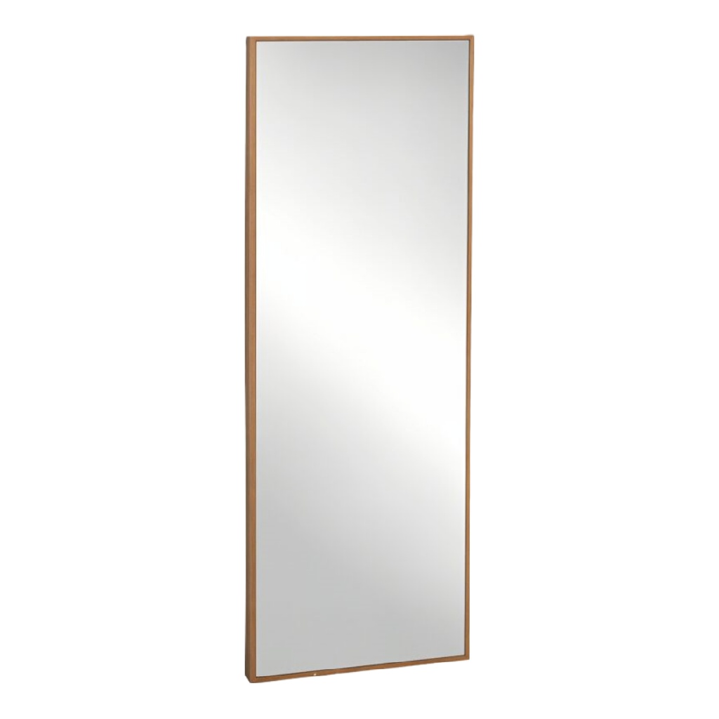 Espejo de cuerpo entero rectangular moderno, marco fino de madera natural, para pared-leonardmolly.shop