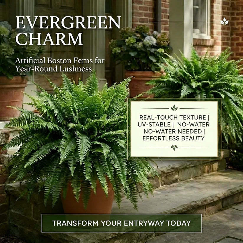 🔥 On Sale Only Today 🌱 UV Resistant Ferns Artificial Plants Large for Planters, Office & Home Decor, Outdoor & Indoor