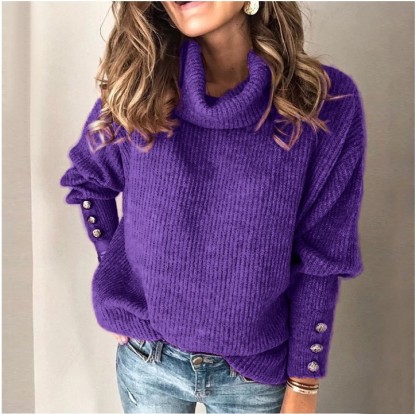 Women's Oversized Turtleneck Chunky Pullover Sweaters Cowl Neck Long Sleeve Winter Slouchy Loose Knit Sweaters