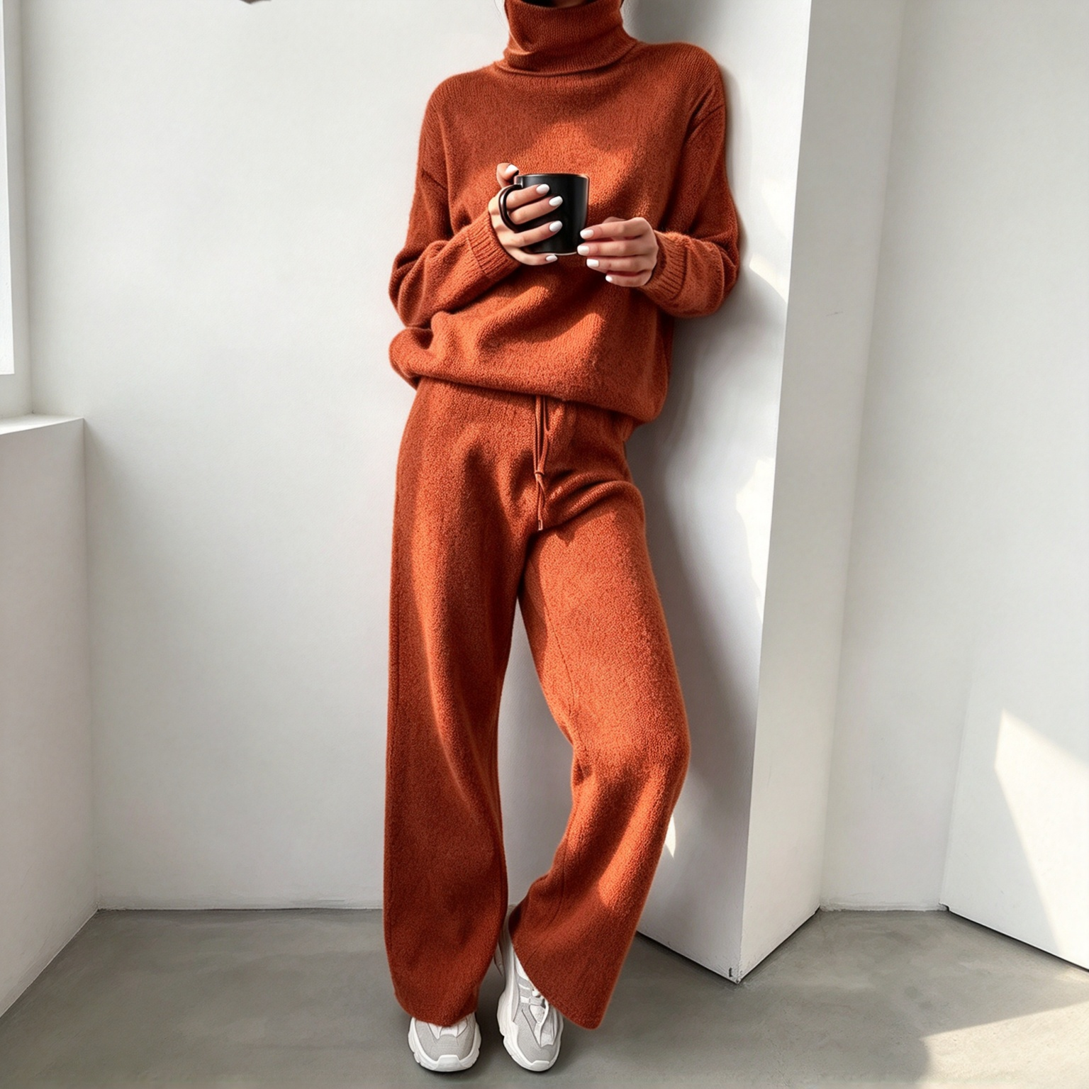 Women's Soft-Touch Turtleneck Two-Piece Set