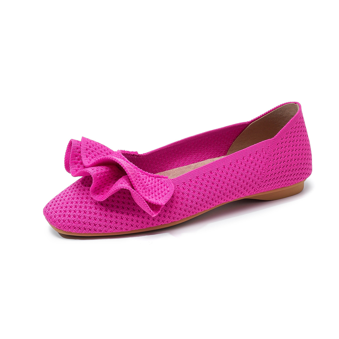 Comfortable Square-Toe Knit Flats Designed for Everyday Comfort