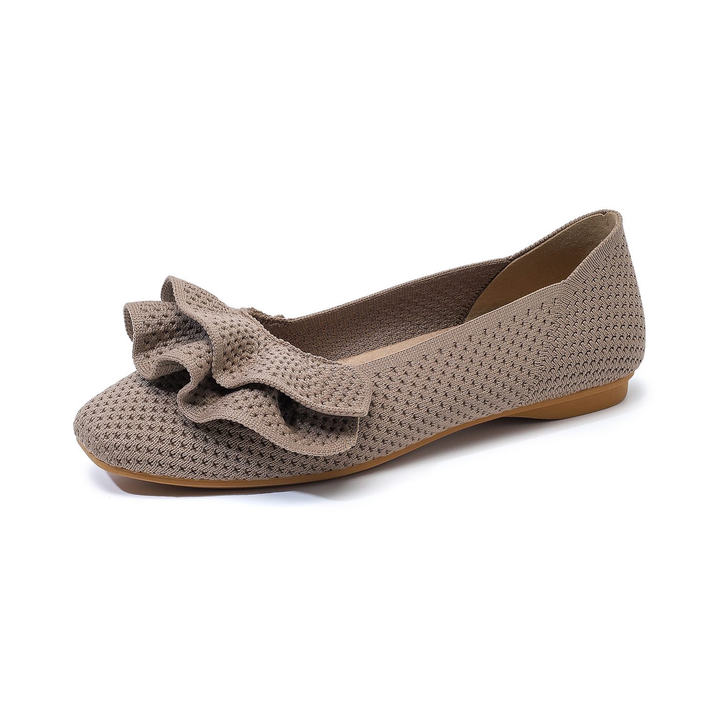 Comfortable Square-Toe Knit Flats Designed for Everyday Comfort