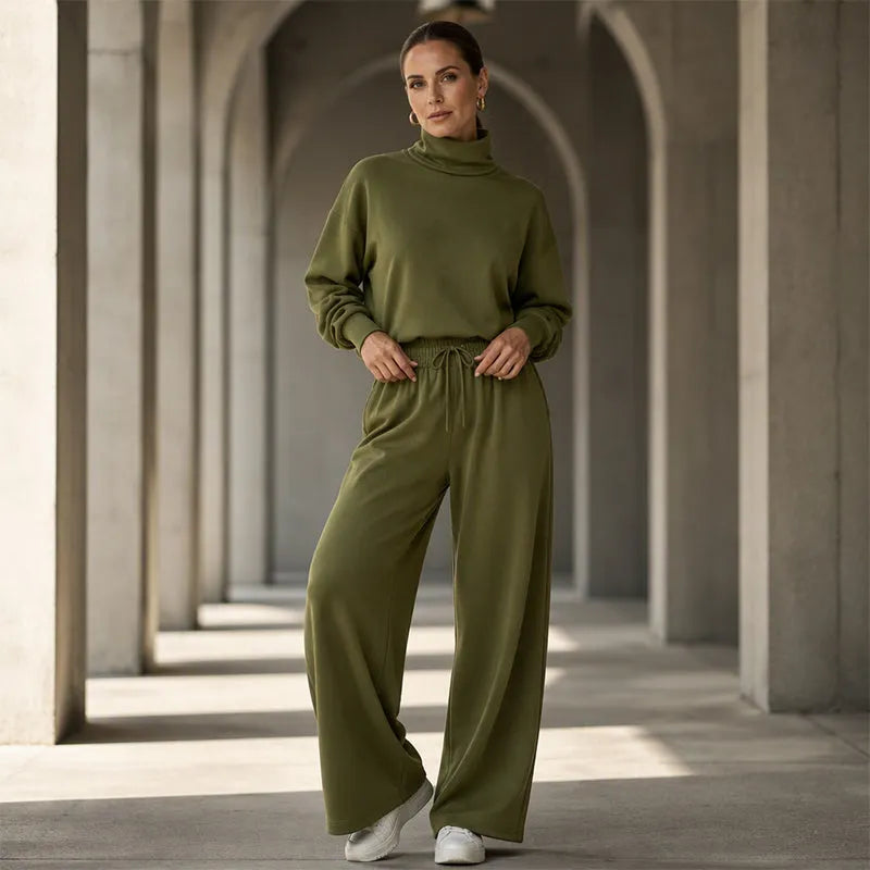 Women's Soft-Touch Turtleneck Two-Piece Set