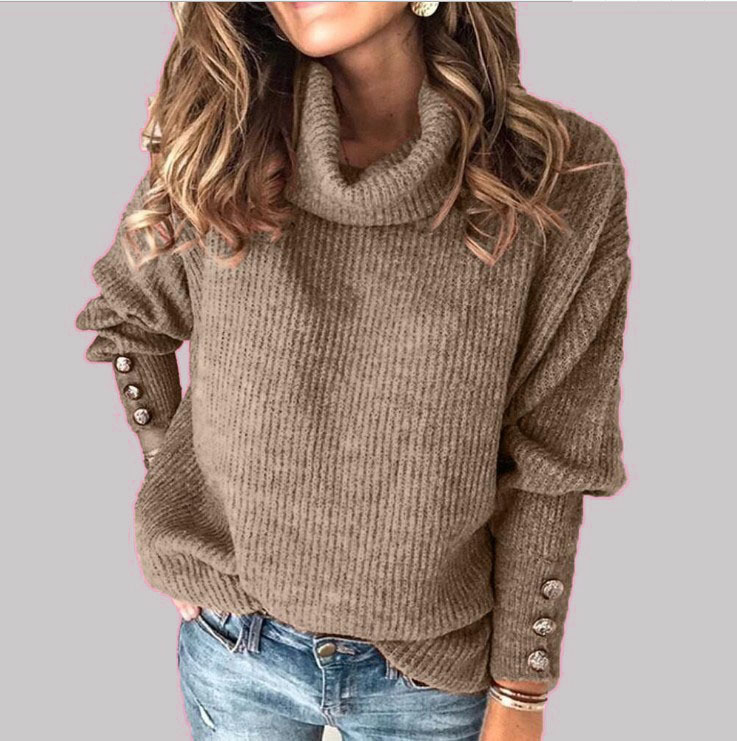 Women's Oversized Turtleneck Chunky Pullover Sweaters Cowl Neck Long Sleeve Winter Slouchy Loose Knit Sweaters