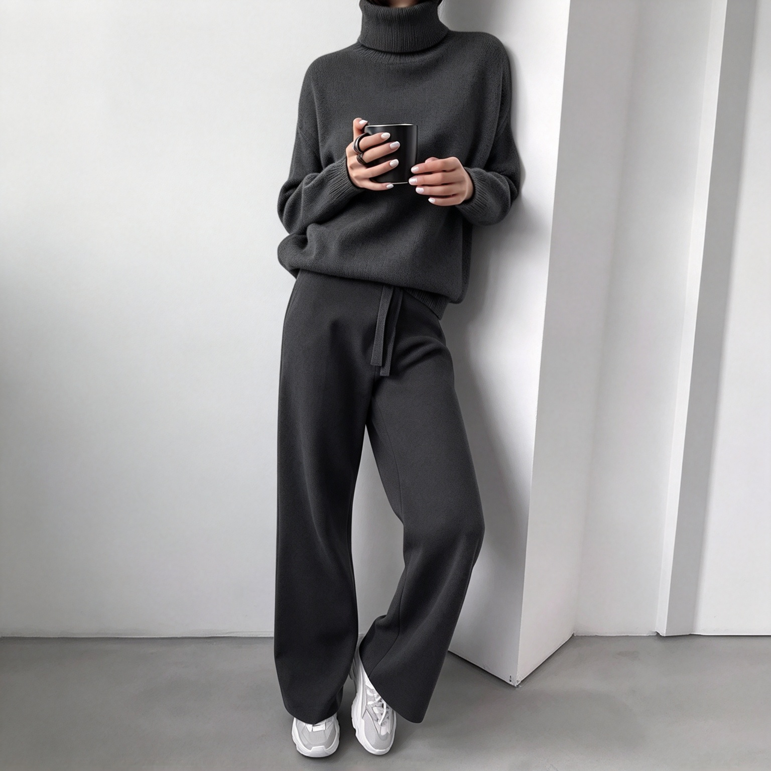 Women's Soft-Touch Turtleneck Two-Piece Set