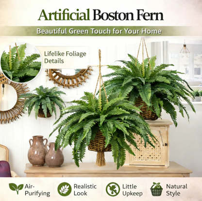 🔥 On Sale Only Today 🌱 UV Resistant Ferns Artificial Plants Large for Planters, Office & Home Decor, Outdoor & Indoor