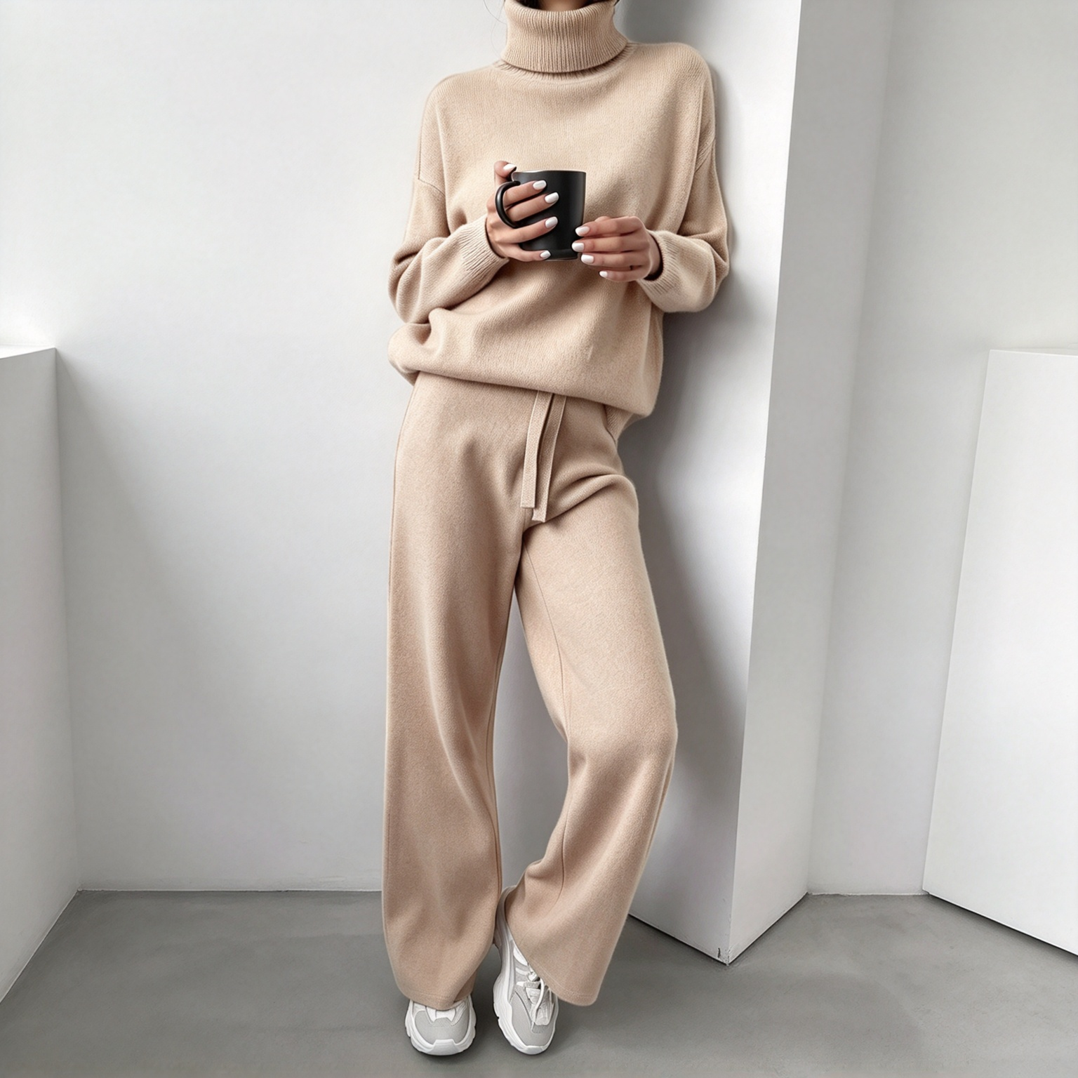 Women's Soft-Touch Turtleneck Two-Piece Set