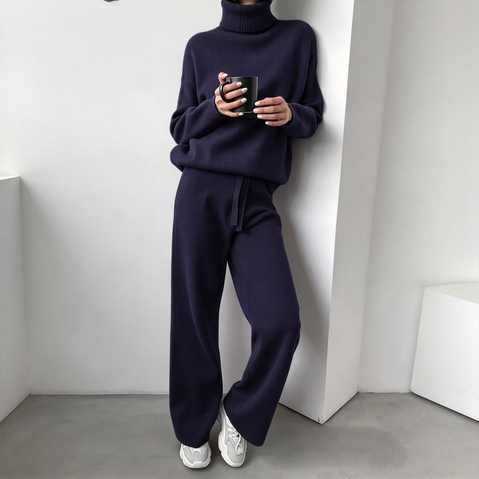 Women's Soft-Touch Turtleneck Two-Piece Set