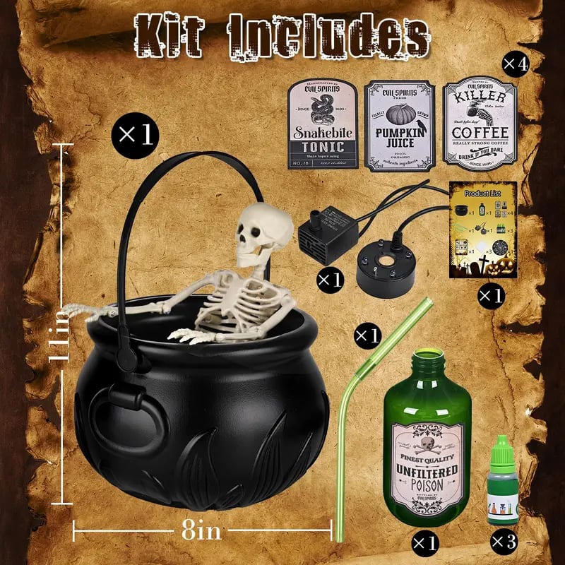 🎃 Halloween Sale 50% OFF — Fire Witch Cauldron, Halloween Home Decor Bucket