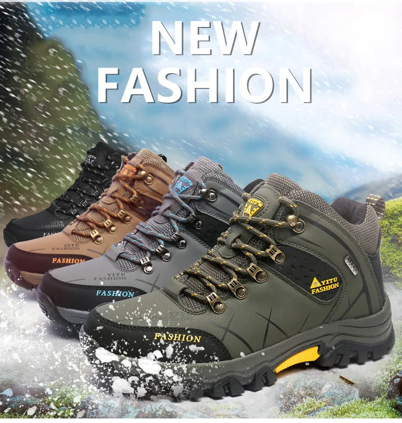 Men's outdoor waterproof mountaineering snow sports shoes