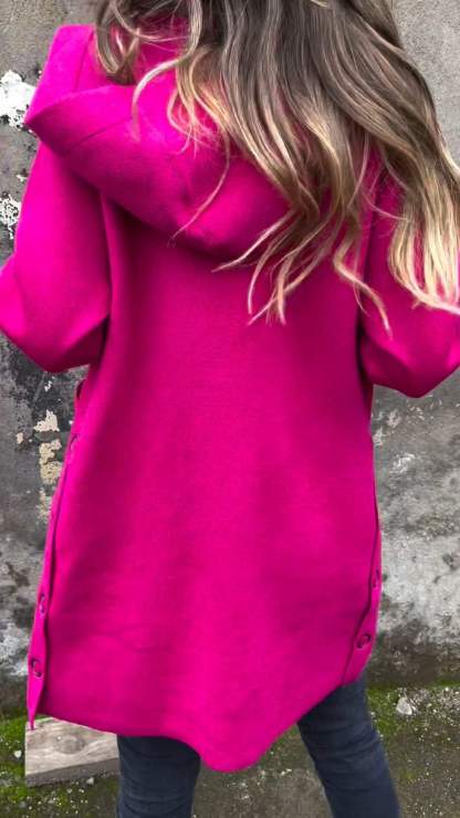 CLEARANCE SALE🔥Women's Hooded Long-sleeved Side Button Design Casual Jacket