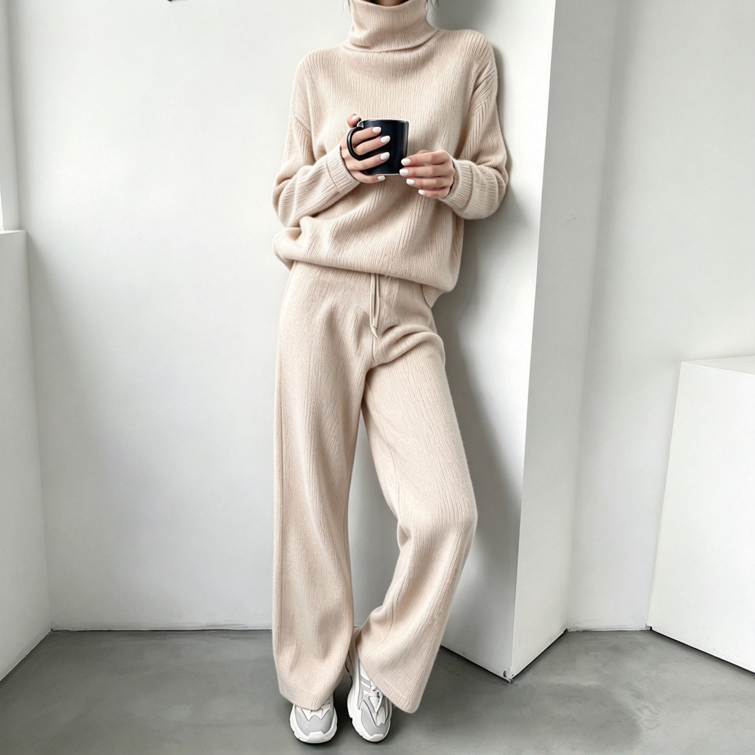 Women's Soft-Touch Turtleneck Two-Piece Set