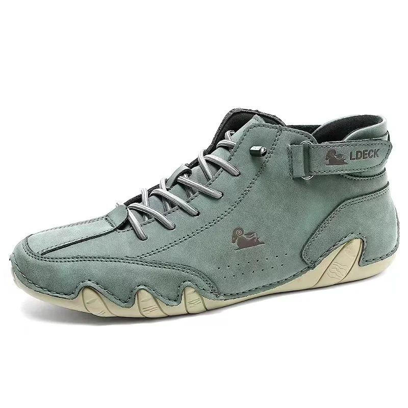 Barefoot Shoes Italian Suede Velcro High Boots