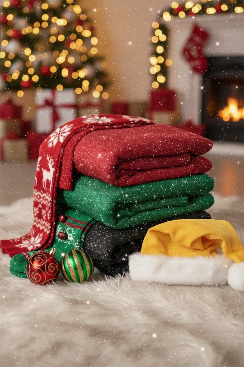 🎄 New Arrivals🔥 Cozy Travel Crew Neck Shiny Sweatshirt and Pant 2 Piece Sets