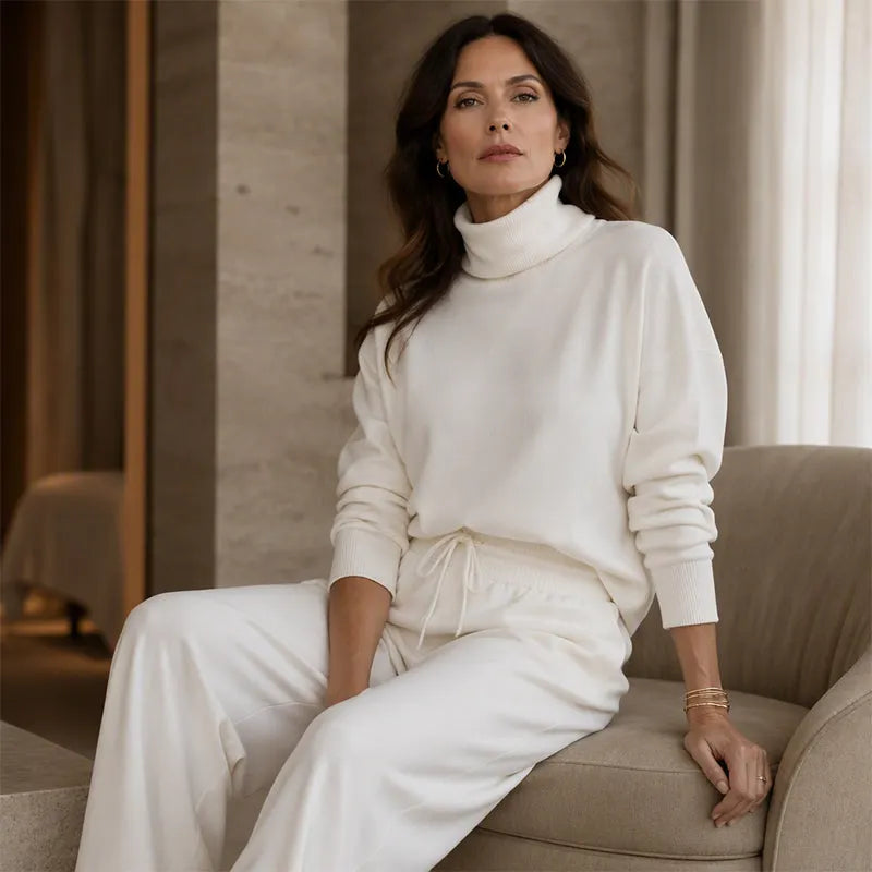 Women's Soft-Touch Turtleneck Two-Piece Set