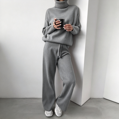 Women's Soft-Touch Turtleneck Two-Piece Set