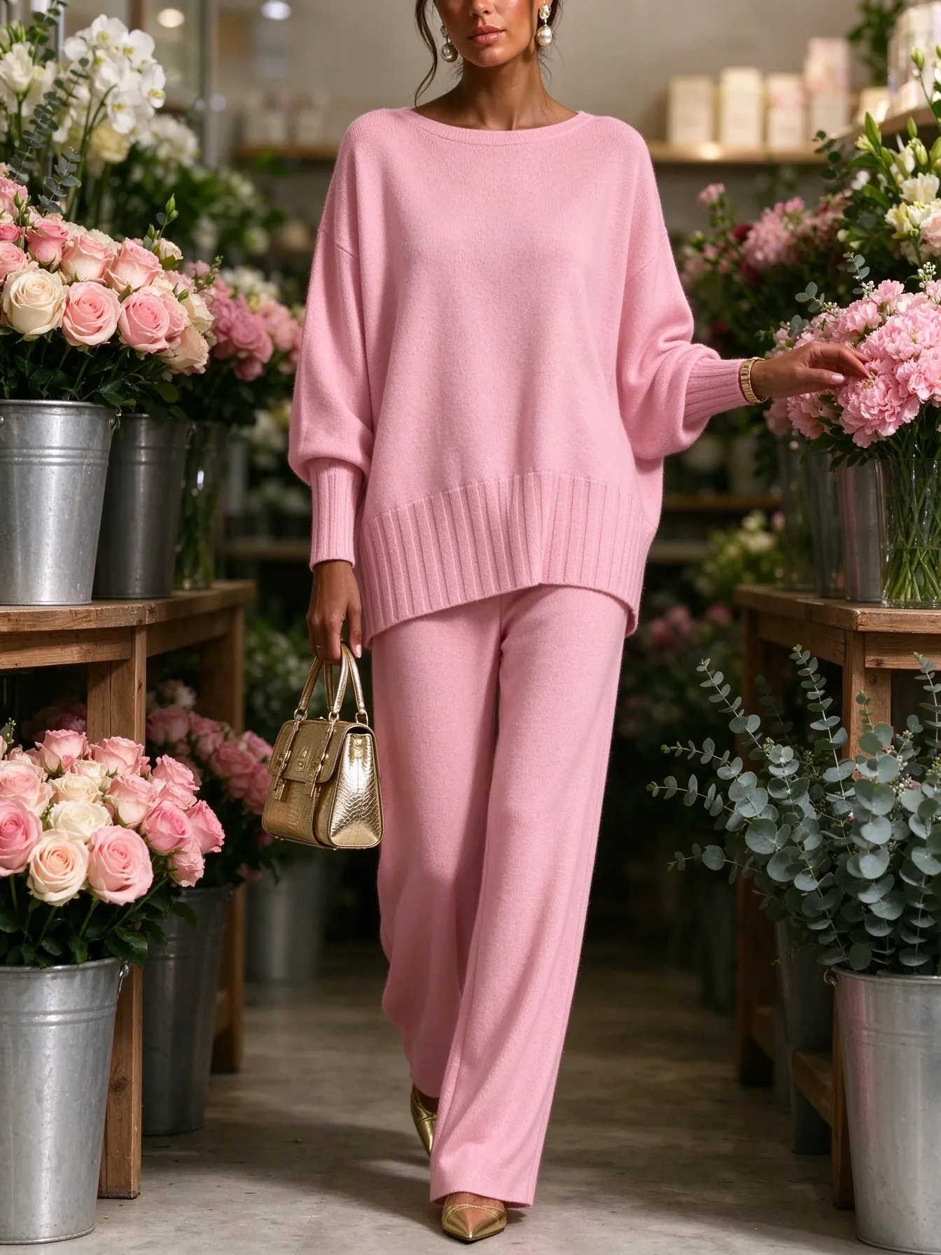 Free Shipping-Women's Soft Knit 2-Piece Set – Relaxed Wide-Leg Comfort
