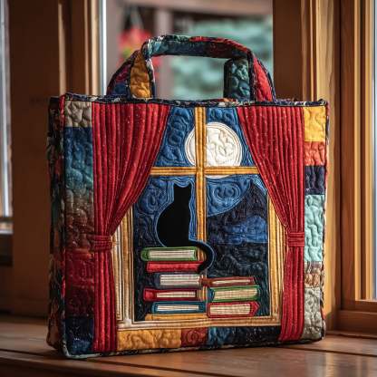 Black Cat Quilted Tote Bag GFTOTL4143