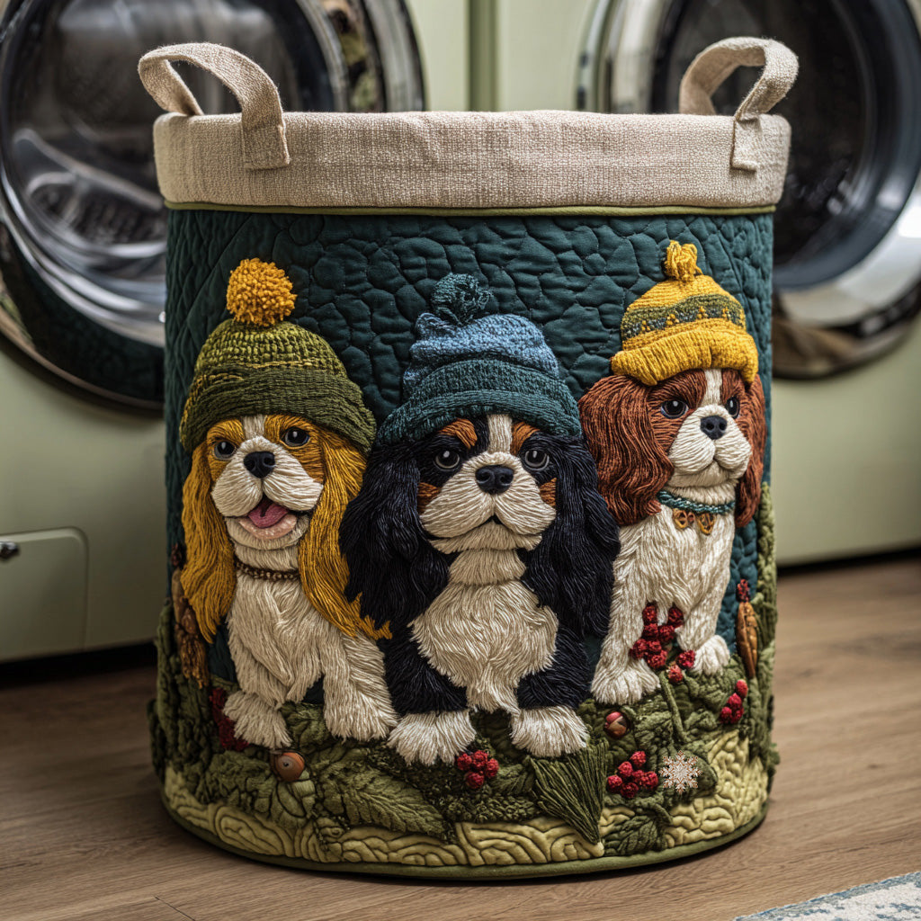 King Charles Cozy Quilted Laundry Basket NCU0HNH459