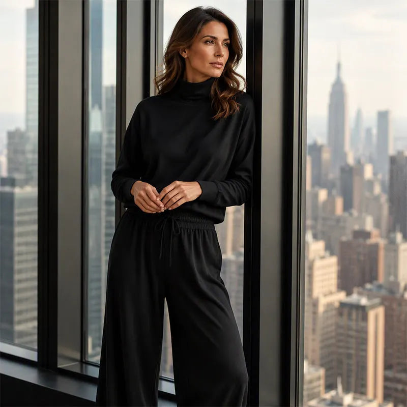 Women's Soft-Touch Turtleneck Two-Piece Set