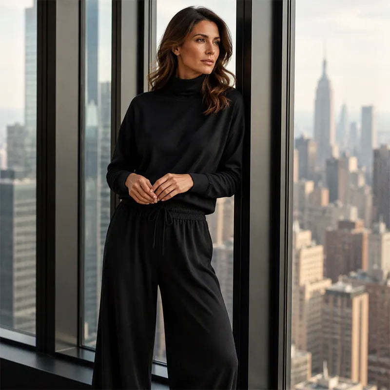 Women's Soft-Touch Turtleneck Two-Piece Set