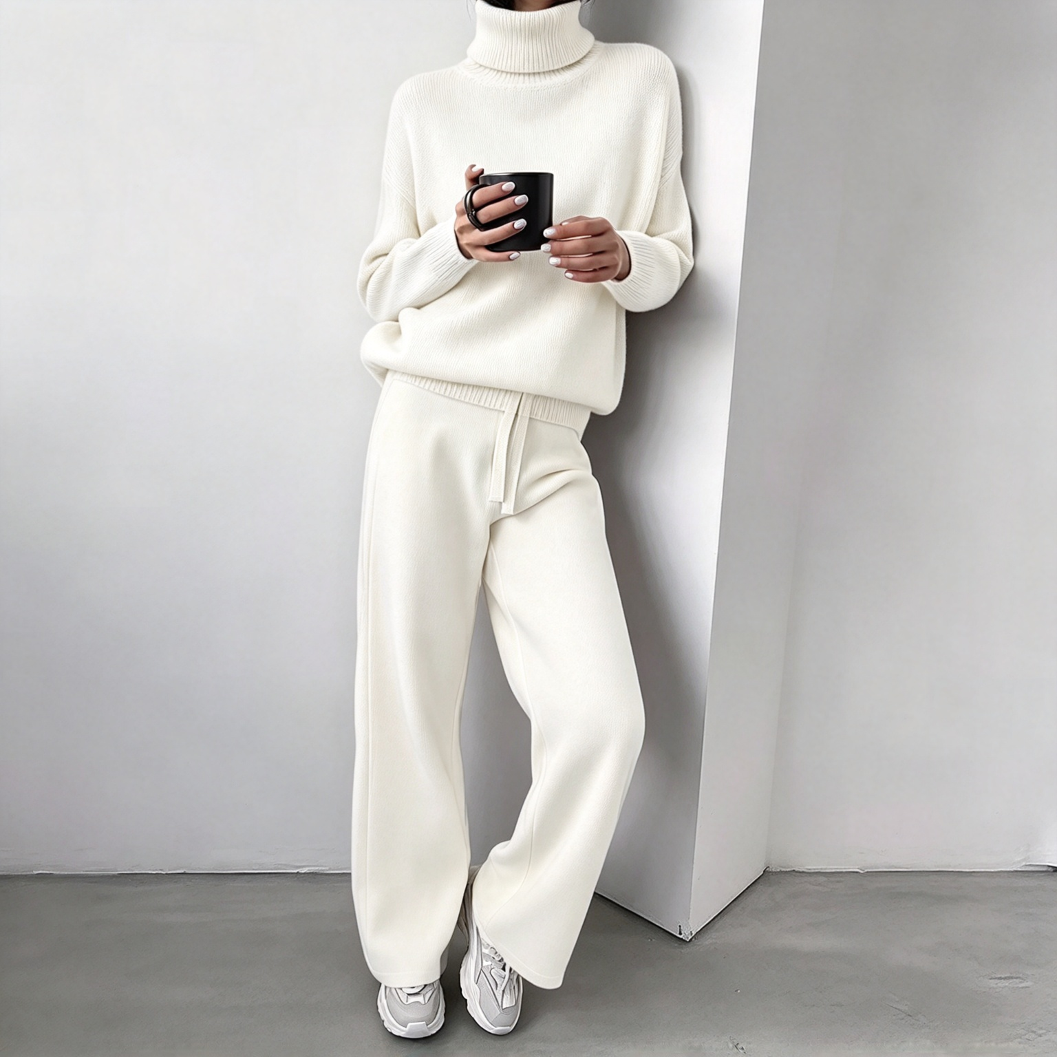 Women's Soft-Touch Turtleneck Two-Piece Set