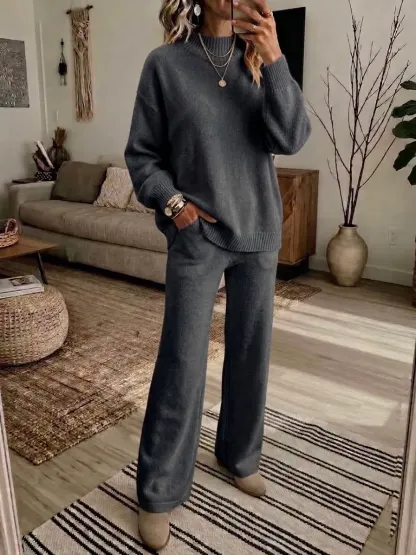 Free Shipping-Women's Soft Knit 2-Piece Set – Relaxed Wide-Leg Comfort