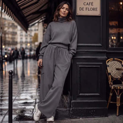 Women's Soft-Touch Turtleneck Two-Piece Set
