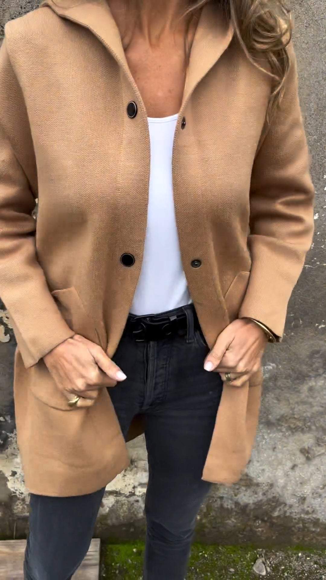 CLEARANCE SALE🔥Women's Hooded Long-sleeved Side Button Design Casual Jacket