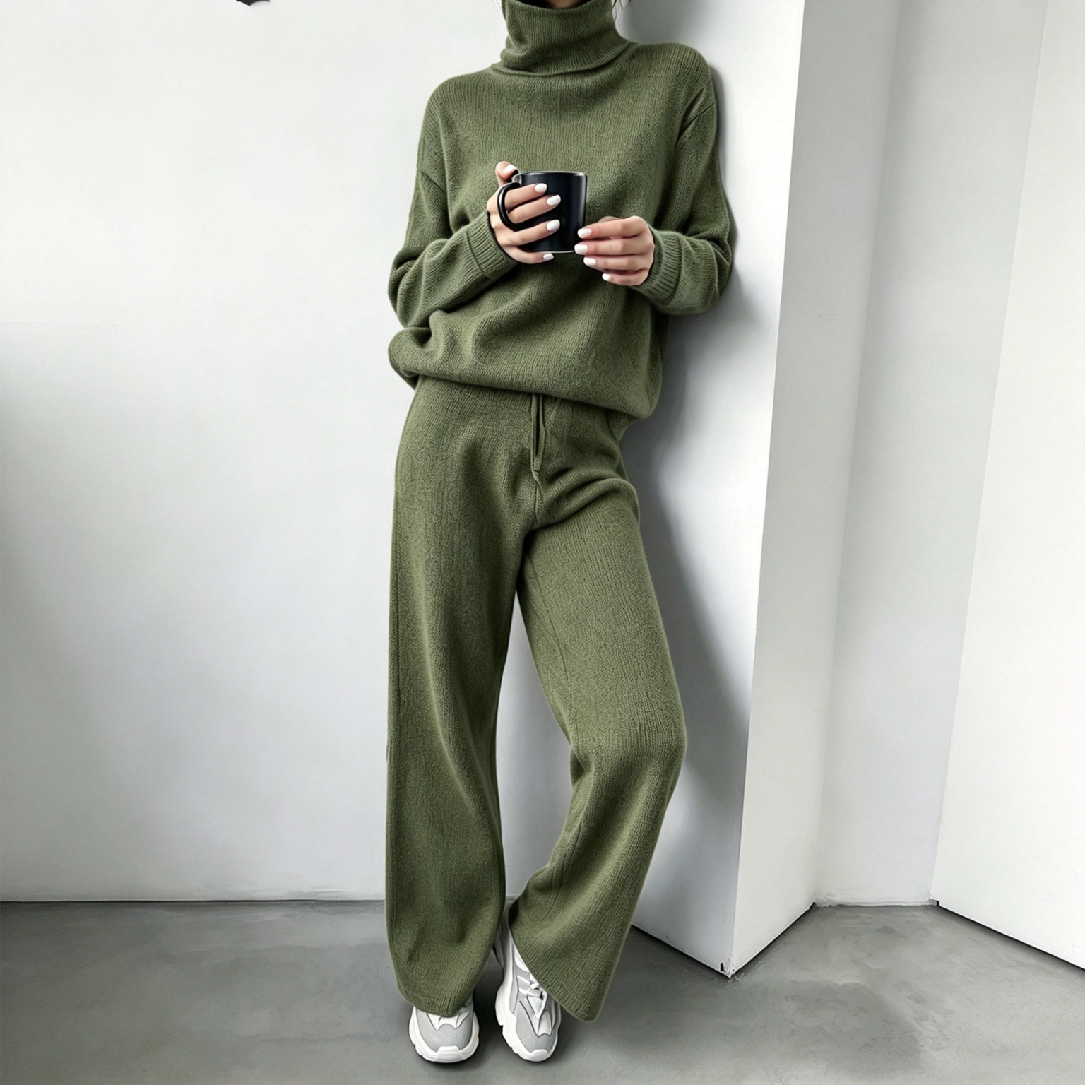 Women's Soft-Touch Turtleneck Two-Piece Set
