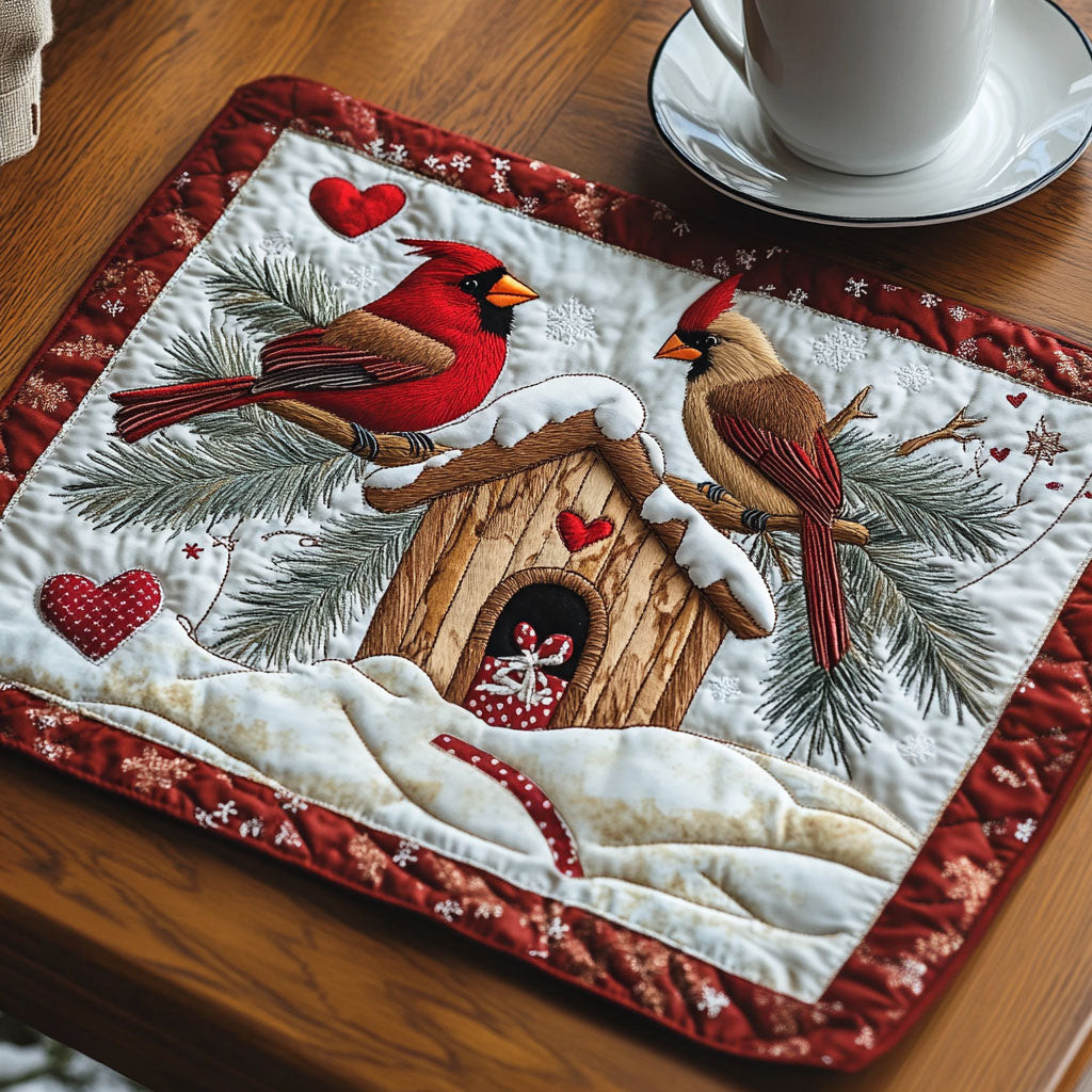 Cozy Cardinals Quilted Placemat Cozy Living Decor Unique Valentine’s Day Ideas