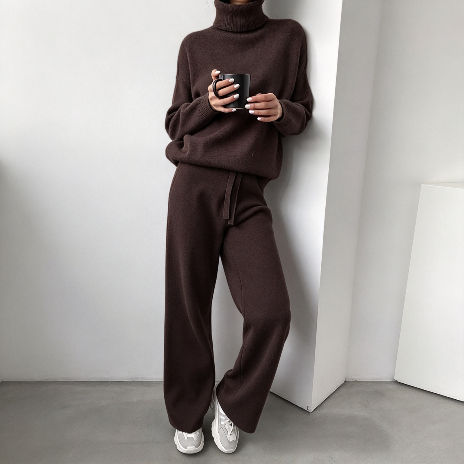Women's Soft-Touch Turtleneck Two-Piece Set