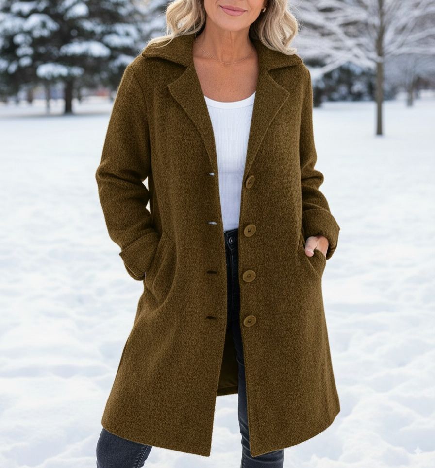 NEW🔥 Wool Casual Lapel Single Breasted Long Coat