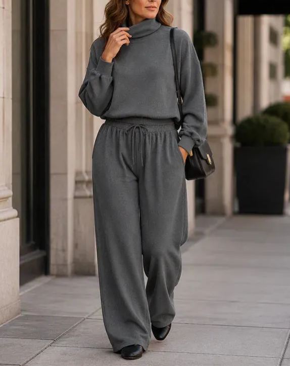Women's Soft-Touch Turtleneck Two-Piece Set