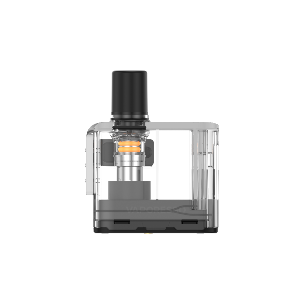 VAPORESSO APEX Pod - Transparent pod with black mouthpiece and internal components