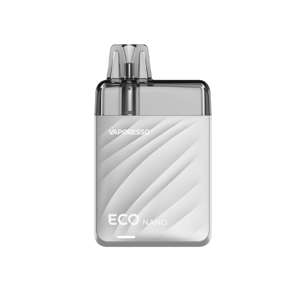 VAPORESSO ECO NANO vape in white, featuring stylish design and branding