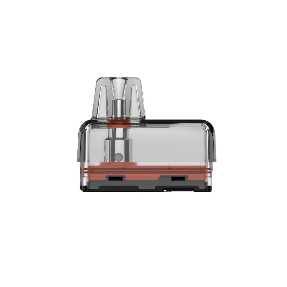 VAPORESSO ECO NANO Pod, clear with orange and black accents.