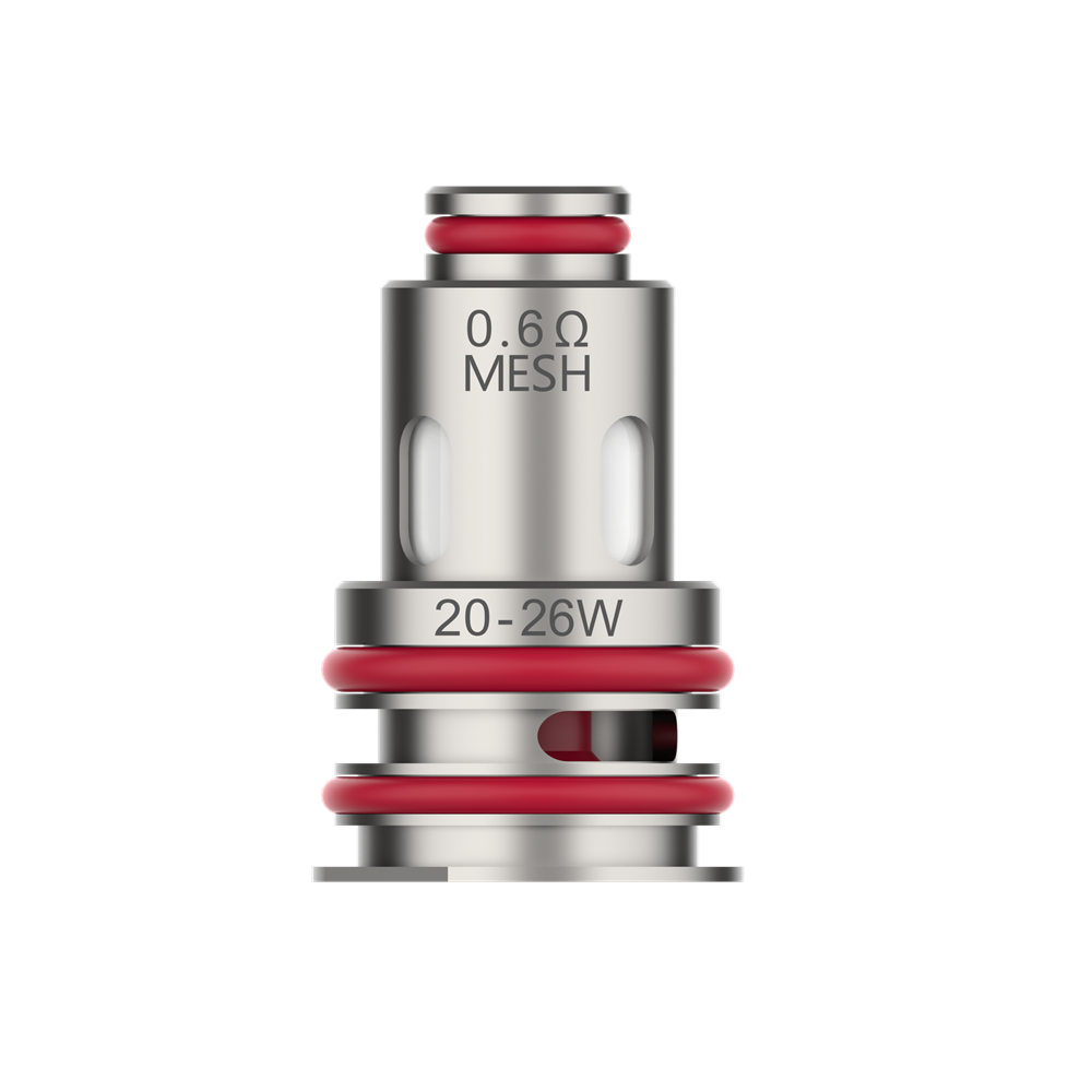 Vaporesso GTX 0.6 ohm Mesh Coil with red o-rings. Recommended wattage 20-26W.