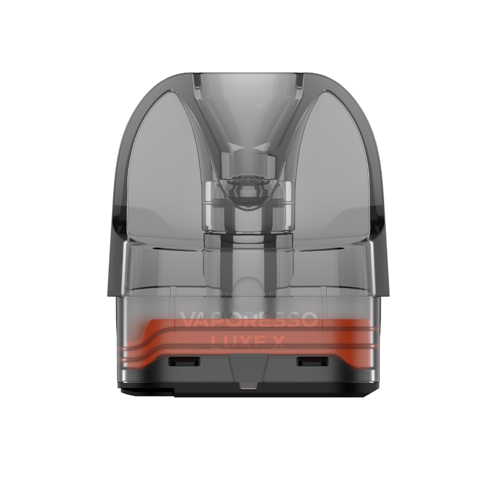 VAPORESSO LUXE X Pod, transparent design, with visible e-liquid and LUXE X branding