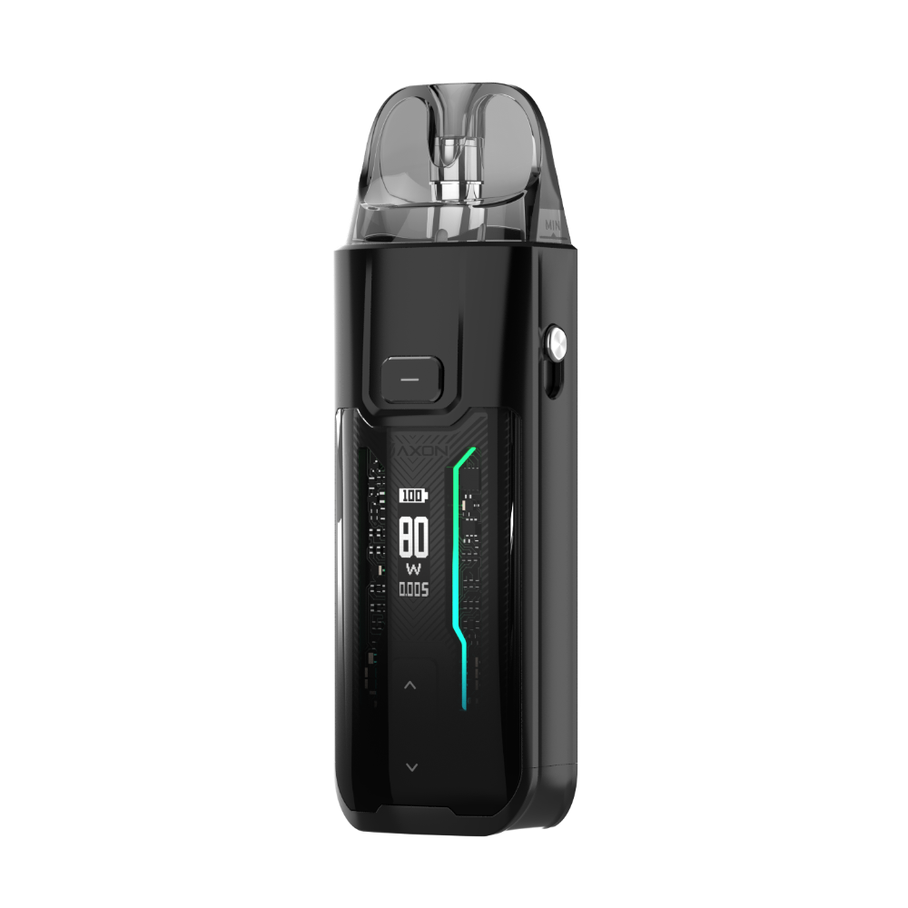VAPORESSO LUXE XR MAX pod mod in black with digital display, 80W output and AXON chip