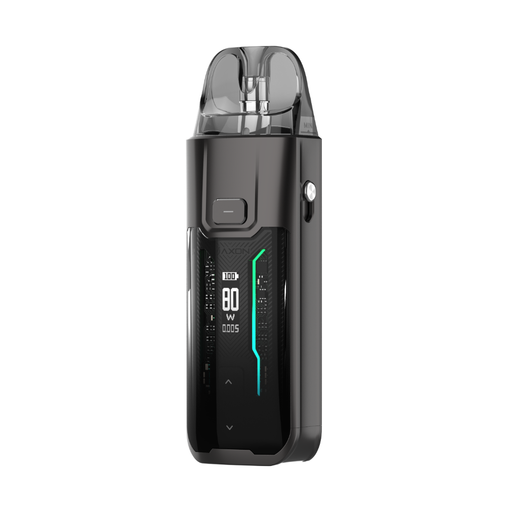 VAPORESSO LUXE XR MAX pod mod in dark gray with digital display, 80W output, AXON chip