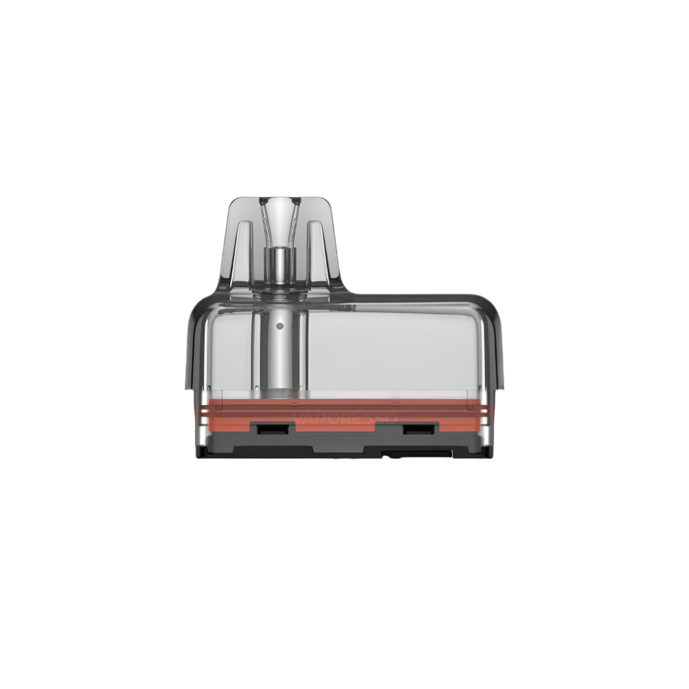 VAPORESSO ECO NANO pod, clear with black and orange accents, featuring the brand logo.