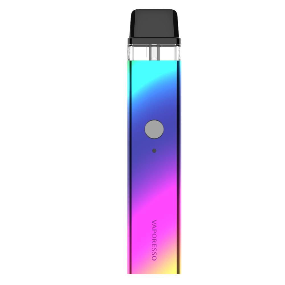 VAPORESSO XROS vape in rainbow gradient. Features brand logo.